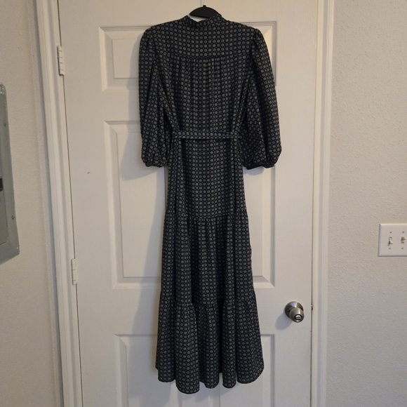 Max Studio Dark Green Geometric Long Sleeve Dress - Picture 3 of 6